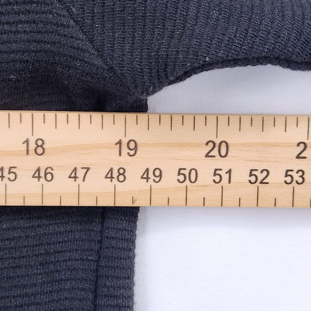 French Connection Mens M Quarter Zip Polo‎ Shirt Black Ribbed Cotton 56ZMN - Picture 6 of 8